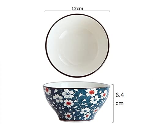 Image of Porcelain Japanese Style Ceramic Bowls Set with Gift Box, for Cereal, Salad, Soup, Pho, Ramen, Dessert, Rice, Noodle, Pasta Bowl Set - Microwave Safe, Stackable (Pack of 12)