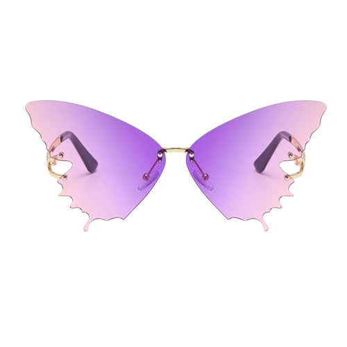 Glass Butterfly - Frameless Eyeglasses - Butterfly UV Protection Oversized Frameless Anti-Glare Eyewear for Women Outdoor Summer Festival Beach Vacation