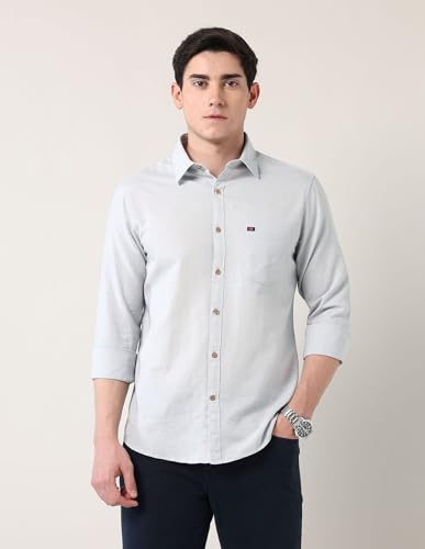 Image of AD by Arvind Modern Slim Fit Solid Shirt