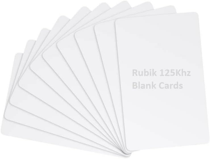 Rubik 10pcs Blank ID-125Khz RFID Key Cards for RFID Reader/Writer (ID-125KHz 10 Cards)