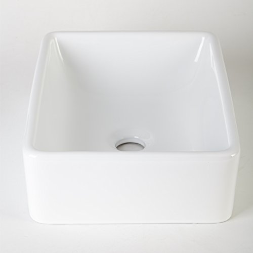 Aweson 16"X12" Rectangular Ceramic Vessel Sink, Vanity Sink, Above Counter White Countertop Sink, Art Basin Wash Basin For Lavatory Vanity Cabinet #TOP6