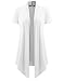 ALL FOR YOU Women's Soft Drape Cardigan Short Sleeve White XX-Large
