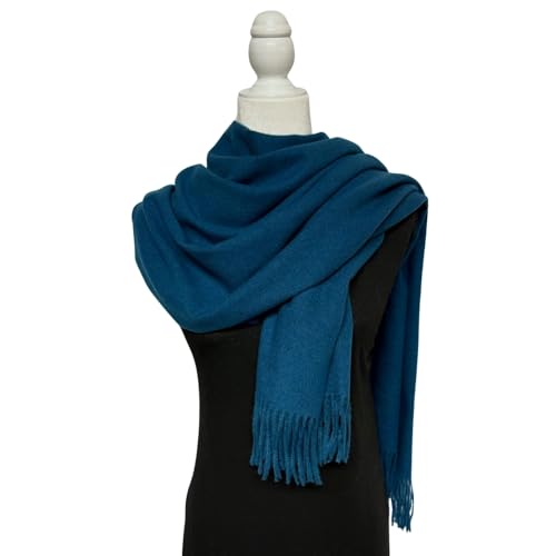 Humble Hilo Soft Wool Scarf or Shawl, Large Winter Wrap Pashmina 74 x 27 (Sapphire W24)2