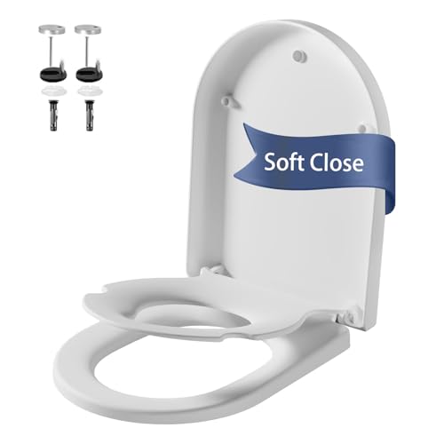 IDEALHOUSE Toilettendeckel Mit Kindersitz WC Sitz Mit Absenkautomatik Klodeckel Mit Quick-Release Funktion LöSt Sich Nie Klobrille Leicht Zu Reinigen - D Form Weiß Toilettensitz Mit Kinder Family