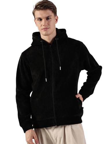 Image of Thomas Scott Men's | Solid | Full Sleeve | Regular Fit | Polyester Elastane | Hooded Collar | Zip Clouser | Hooded Jacket