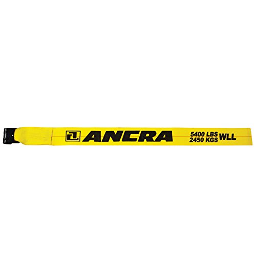 Ancra Cargo 43795-10-60 Winch Strap with Flat Hook, 4-Inch by 60-Feet, 5,400-Pounds Working Load Limit, Yellow