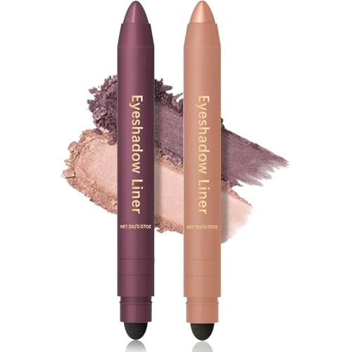 Shadow Liner 2in 1 Eyeliner Eyeshadow Shadow Liner Duo Plum Eyeliner + Eyeshadow Waterproof Smooth Long-Lasting & Smudge-Proof Wear Easy to ColorChampagne+Purple