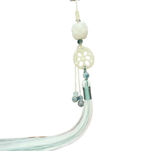 LUOFENG Pendentif à pampilles Hanfu chinois,pendentifs de taille rétro avec Imitation de Lotus,bijoux en Jade pour fêtes,accessoires vestimentaires