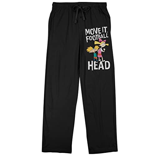 Hey Arnold Move It Football Head Men's Black Sleep Pajama Pants