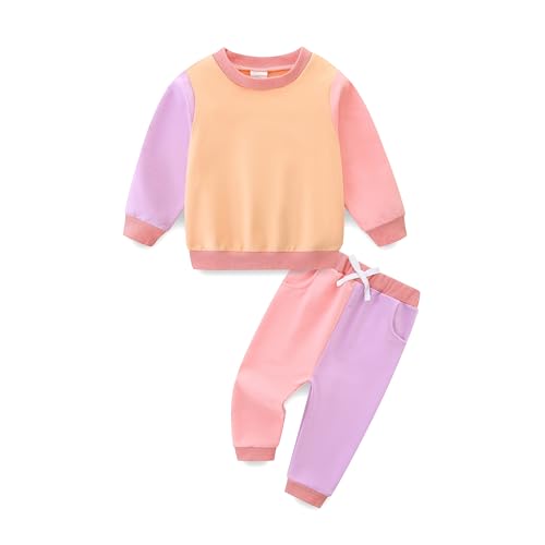 CIZENOFURS Toddler Baby Girl Clothes 2T 3T Letter Print Long Sleeve Sweatshirt and Pants Set Cute Fall Winter Girls Outfits