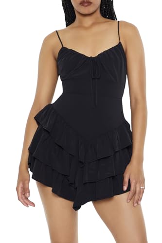 Image of Forever 21 Women's Cutout Tiered Ruffle Mini Dress