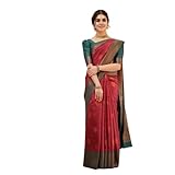 SGF11 女性用 Kanjivaram ソフトライチシルクサリー、ブラウスピース、マルーン01、ワンサイズ、マルーン01、ワンサイズ