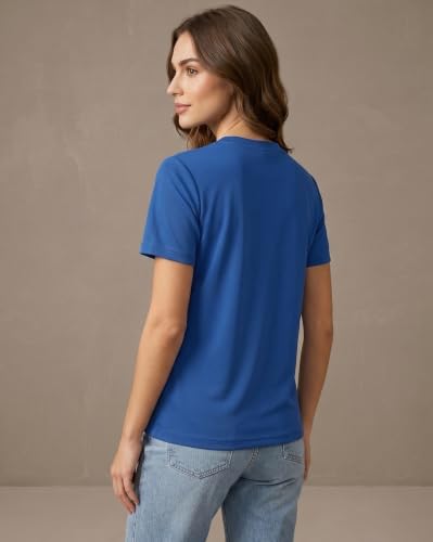 Image of NOBERO 100% Cotton T-Shirts for Women Stylish | Regular Fit | Solid T Shirts for Women 180 GSM Combed Cotton | Crew Neck Half Sleeve