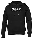 gunmantor sorry im late. i didnt want to come pullover nero a maniche lunghe unisex da donna uomo con cappuccio hoodie mens womens black