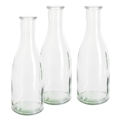 VBS Flaschenvasen, 3er-Set, H 18 cm, ca. 300 ml, Dekovasen für...