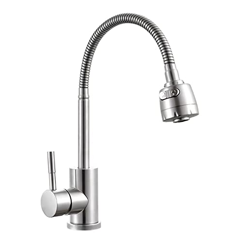 SOLVEX Wasserhahn Küche,2 Modus Wasserhahn Küche mit Hohe Bogenauslauf,Elegant Stil Armatur Einhebel Spültischarmatur,Heißem und Kaltem Einstellbarer,Zeichnung,DE-SP-10017 Cover