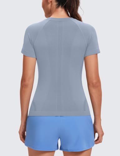 Image of MathCat Seamless Short Sleeve Workout Tops for Women