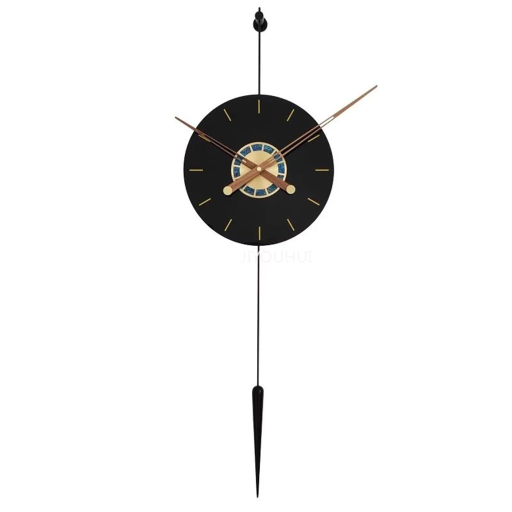 Horloge murale or et noir silencieuse pour cuisine et entreprise