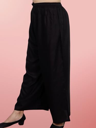 Image of Women's Solid Rayon Palazzo Pants Regular Palazo