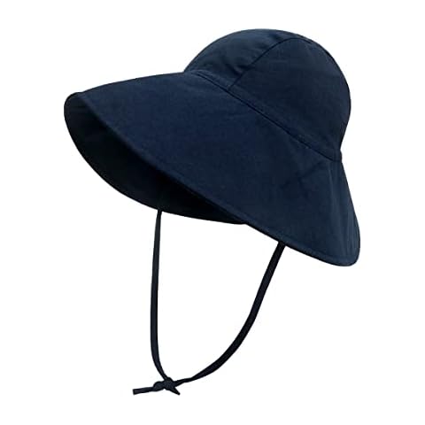 Baby Sun Hat Toddler Hats for Boys Girls Infant Sun Hat Baby Girl Hats Outdoor Wide Brim Basin Hat Beach Hat UPF 50+ Navy Cover