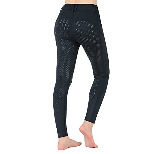beroy Horse Riding -Pants Women Equestrian-Breeches - Ladies Training Horseback Riding Tights Full Seat Silicone Pockets