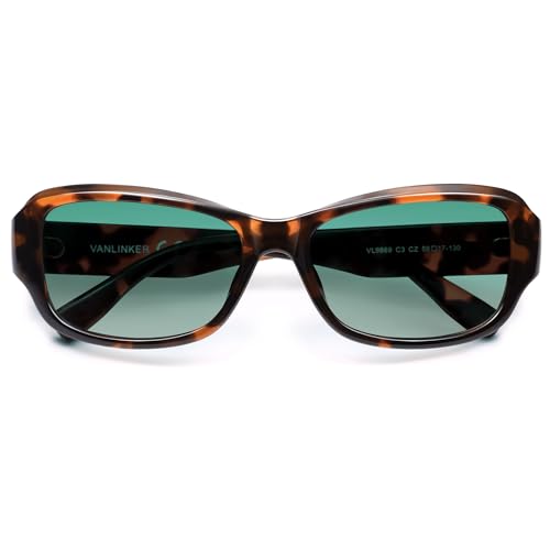 VANLINKER Retro Polarized Rectangle Sunglasses for Women Men Trendy 90s Soft-Square Frame Medium Rectangular Shades VL98693