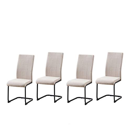 HTI living Esszimmerstuhl LennyP 4er-Set Creme Schwingstuhl Freischwinger