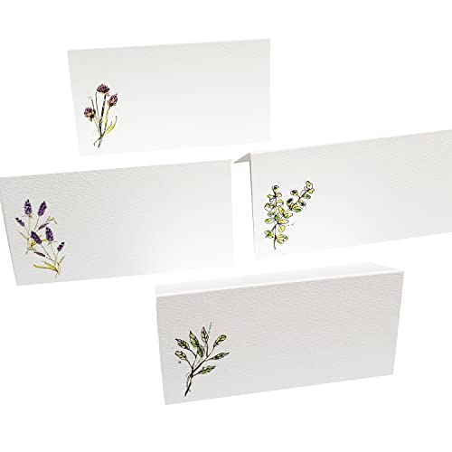 HERB Place Cards (4 Herbs) for Dinner Parties and Events. Table Tent Style, Scored...