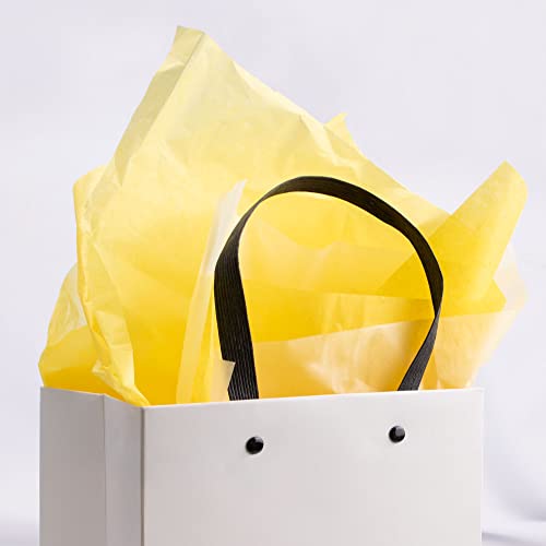 Image of MR FIVE 60 Sheets Assorted Yellow Tissue Paper Bulk,20 inch x 14 inch,Fall Color Tissue Paper for Gift Bags,Halloween Birthday Wedding Holiday,3 Colors (Yellow)