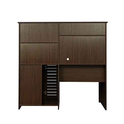 Voohek Computer Desk With Hutch, Writing Workstation Table With Shelves And File Drawer Storage Cabinet For Home Office Study, Large, Walnut #TOP2