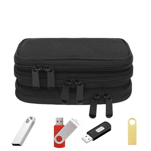 Estuche para Memoria USB: Organizador de Almacenamiento USB Duradero con múltiples Compartimentos, Soporte portátil para Accesorios electrónicos | Cómoda solución de Transporte para Unidades f
