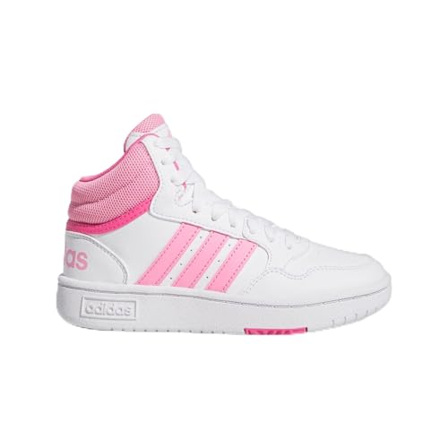 Adidas Hoops Mid 3.0 K, Baskets Unisexes pour Enfants et Adolescents, Cloud White Bliss Pink Pulse Magenta, 32 EU