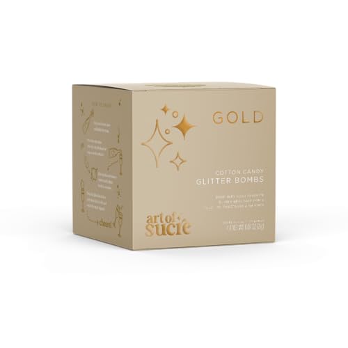Image of Art of Sucre Gold Cotton Drink Candy Glitter Bombs, Edible Glitter, Drop into Drinks, 4 Pieces
