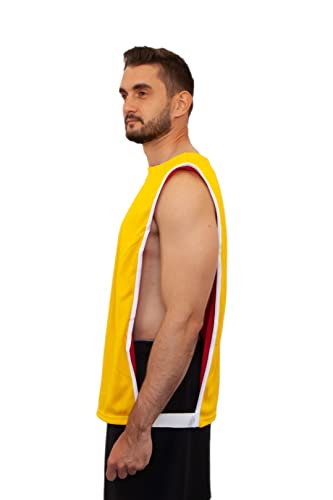 Kit Colete de Futebol Dupla Face 12 Unidades (Amarelo-Vermelho)