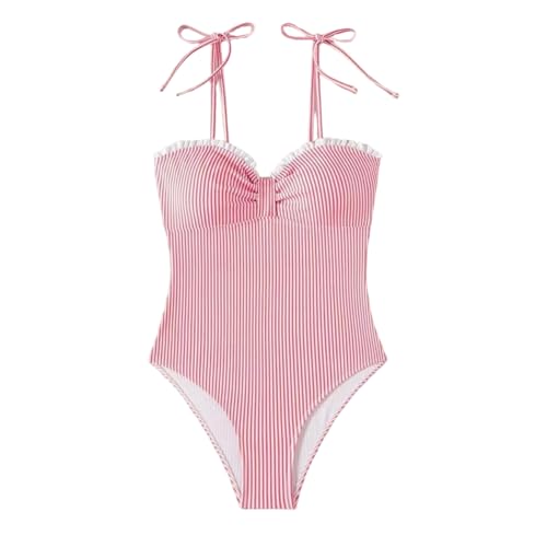 Maillot de bain coupe haute pour femme gainant avec volants élégants