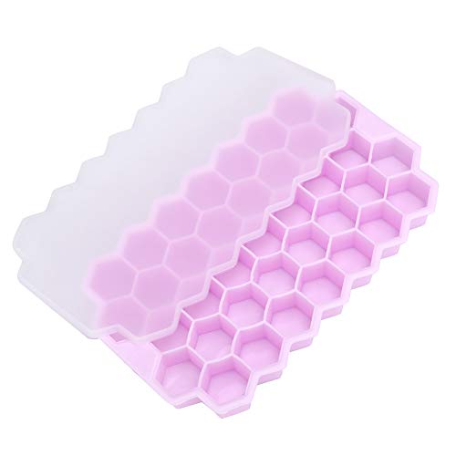 Molde de silicona para cubitos de hielo con tapa y 37 celdas miniatura 1