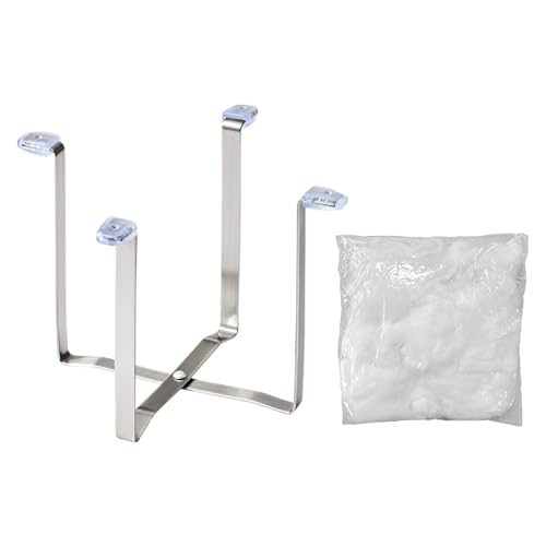 INSEOWI 2 escurreplatos de metal inoxidable con estructura plegable que viene con 50 cestas de recogida para restos de alimentos, estante de secado de cocina