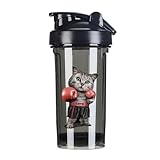 プロテインシェイカー ボクシングの猫 マイプロテイン 500ml ホエイプロテイン 目盛り シェイカー プロテイン シェーカー シェイカーボトル ブラック スポーツ 直飲 漏れ防止 男女兼用 オフィス アウトドア 寮 家庭に適用