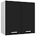 Kstyhome Armario Colgante de Cocina, Vitrina Pared, Modulos Altos De Cocina, Vitrinas para Colecciones, Armario Baño Pared, Mueble Cocina Pared, aglomerado Negro 60x31x60 cm