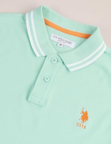 Image of U.S. Polo ASSN. Solid Slim Fit Polo T Shirts for Men - 100% Cotton, Half Sleeves Mens Tshirt