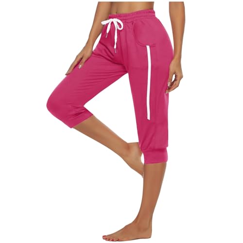 Generic Capri Jogger Sweatpants for Women Stretch Waist Drawstring Cinch Bottom Pants Casual Comfy Athletic Pant with Pockets3