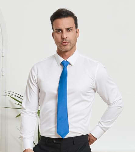 Image of DecTwig Men's Ties Solid Color Formal Neckties 3.15 inch (8CM) Black Ties For Men