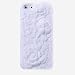 niceeshop(TM) White 3D Sculpture Rose Flower Silicone Soft Case Cover for iPhone 5 5S+Screen Protector