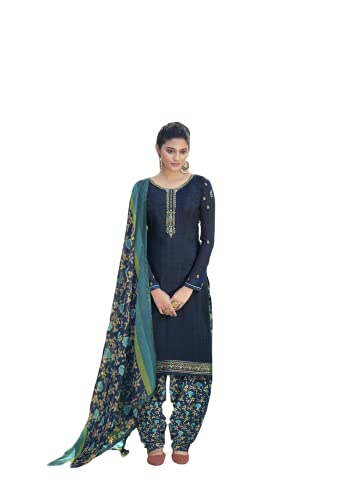 Indian Ethnic Designer Punjabi Patiala Dhoti Salwar Suis For Women Ready To Wear (XX-Large, Navy Blue) Indian Ethnic Designer Punjabi Patiala Dhoti Salwar Suis For Women Ready To Wear (XX-Large, Navy Blue)