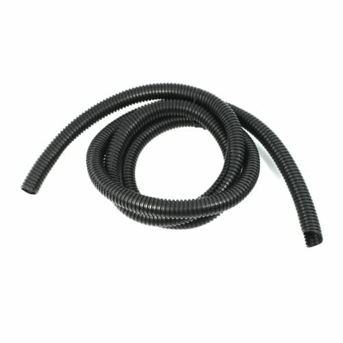 Tool parts 2 M 18 x 21 Mm Plastic Split Corrugated Conduit Tube for Garden - Office Black