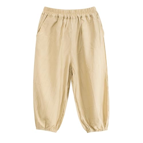 Kids Cotton Sweatpants - Unisex Boys Girls Elastic Waist Jogger Pants Tapered with Pockets Casual Fall Outfits 2025