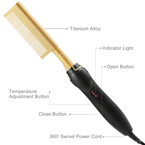 Peine Alisador Eléctrico Cerámico para Barba y Peluca miniatura 6