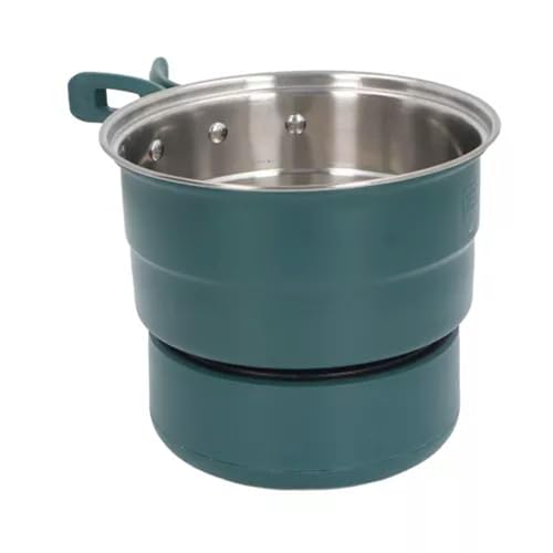 Cocina eléctrica portátil de 500 W y 1,6 L con asa Plegable para Acampar - Verde Oscuro