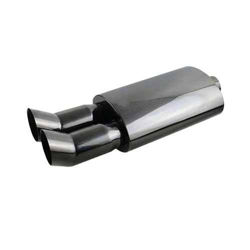 Tubo de escape doble de acero inoxidable universal de 63mm a 76mm con silenciador para coche