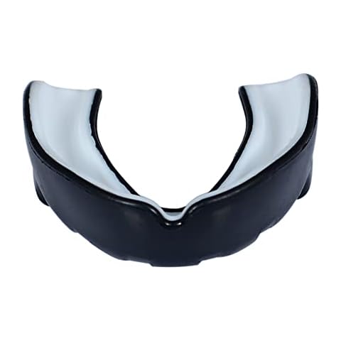 Royals Fashion Mouth Guard Gum Shield for Youth & Adult , Mouth Guard for Contact Sports Hockey Martial Arts Karate MMA Rugby Boxing Football Flexible (Senior, White Black) Cover